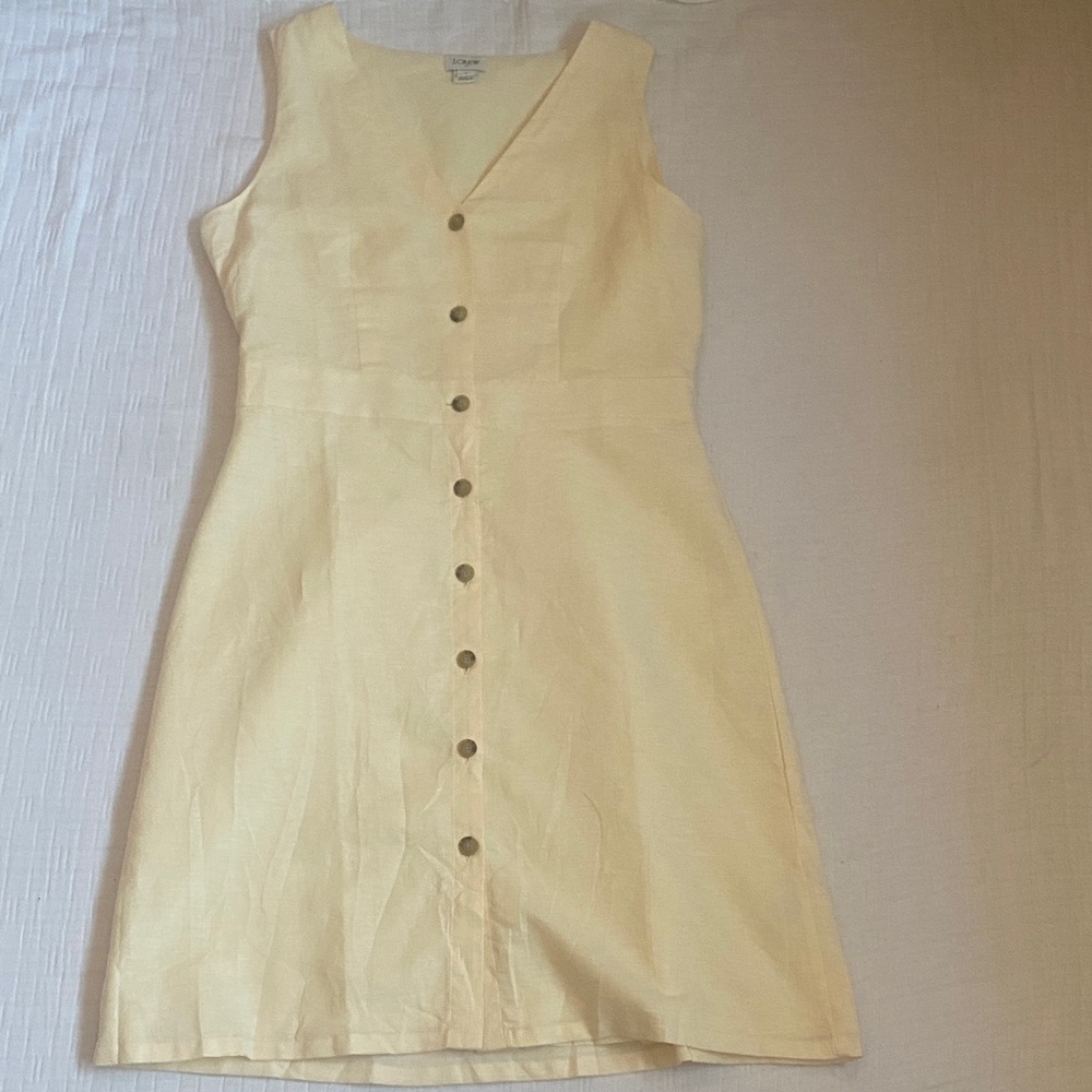 J. CREW Cream Button-Front Mini Dress - Picture 4 of 8